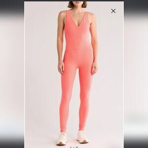 Free People Coral V‑Neck Sleeveless Jumpsuit